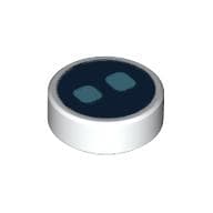 Tile Round 1 x 1 with Black Circle and 2 Medium Blue Circles Print