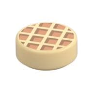Tile Round 1 x 1 with Waffle, Dark Orange Edges Print