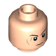 Minifig Head Anakin Skywalker, Dark Brown Eyebrows, Scar, Determined / Yellow Eyes, Angry Print
