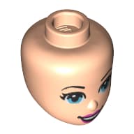 Minidoll Head, Medium Azure Eyes, Dark Pink Lips
