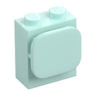 Brick Special 1 x 2 x 2 with Photo Clip em Água-marinha claro