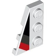 Wedge Plate 3 x 2 Left with Black/Light Bluish Gray/Red Markings