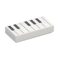 Tile 1 x 2 with Keyboard/Piano Print