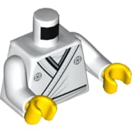 Torso, Robe, with Light Bluish Gray Emblems on Shoulders Print, White Arms, Yellow Hands