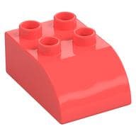 Duplo Brick 2 x 3 with Curved Top em Coral