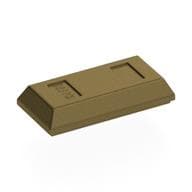 Tile Special 1 x 2 with Sloped Walls AKA Money / Gold Bar [Ingot] em Dourado metálico
