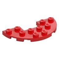 Plate Round Half 3 x 6 with 1 x 2 Cutout em Vermelho