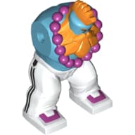Body Giant, White Pants, Magenta Beads, Orange Beard Print