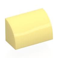 Brick Curved 1 x 2 x 1 No Studs em Amarelo vivo claro