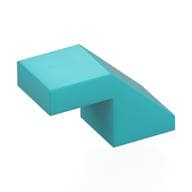 Brick Sloped 45° 2 x 1 with 2/3 Inverted Cutout and no stud em Celeste médio