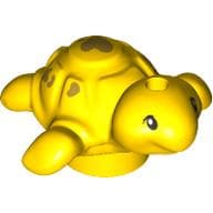 Animal, Turtle, Baby with Olive Green Hearts em Amarelo