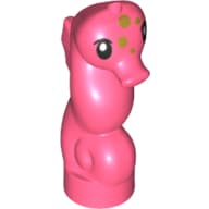 Animal, Seahorse with Black Eyes, Olive Green Spots em Coral