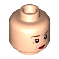 Minifig Head Petunia Dursley, Reddish Brown Eyebrows, Red Lips, Closed Mouth / Open Mouth Print