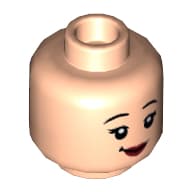 Minifig Head Nymphadora Tonks / Xialing / Captain Carter, Smile, Dark Red Lips, Smile / Angry Print