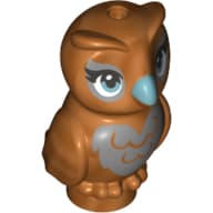 Animal, Bird, Owl Baby Dark Bluish Grey Chest, Medium Blue Eyes, Medium Blue Beak em Cobre perolado