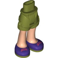 Minidoll Hips and Shorts with Light Nougat Legs and Dark Purple Shoes, Dark Pink Laces