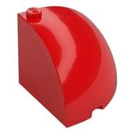 Brick Round Corner 4 x 4 x 3 Quarter Dome Top em Vermelho