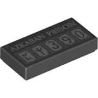 Tile 1 x 2 with Runes, '3', '9', '0', and 'AZKABAN PRISON' Print