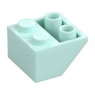 Brick Sloped Inverted 45° 2 x 2 [Ovoid Bottom Pin, Bar-sized Stud Holes] em Água-marinha claro