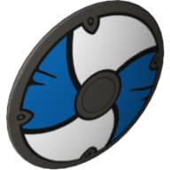 Shield Round Bowed with White Blue Panels (Viking) Print em Cinza azulado escuro