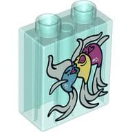 Duplo Brick 1 x 2 x 2 with Three Singing Fish Print
