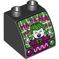 Duplo Brick 2 x 2 x 1 1/2 with Curved Top, Joker on Monitor Print