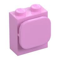 Brick Special 1 x 2 x 2 with Photo Clip em Rosa vivo