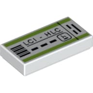Tile 1 x 2 with Flight Ticket Print