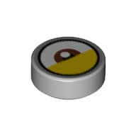 Tile Round 1 x 1 with Reddish Brown Eye Center, Yellow Eyelid (White Dot Away from Eyelid) Print