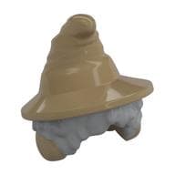 Hair and Hat, Floppy Witch Hat with Dark Bluish Grey Short Bushy Hair and Ear Muffs