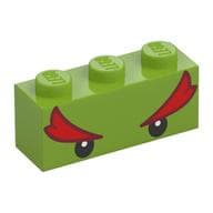 Brick 1 x 3 with Black Eyes and Bushy Red Eyebrows (Bowser Jr) Print