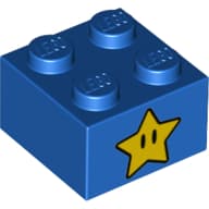 Brick 2 x 2 with Star with Eyes Print