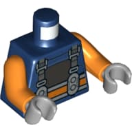Torso Dark Bluish Grey Straps, Orange Belt Print, Orange Arms, Light Bluish Gray Hands