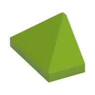 Brick Sloped 45° 2 x 1 Triple with Inside Stud Holder em Verde-limão