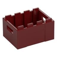 Box / Crate with Handholds 3 x 4 x 1 2/3 em Vermelho escuro