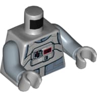 Torso Flight Suit with Chest Panel and Tubes Print, Sand Blue Arms, Light Bluish Gray Hands