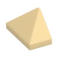 Brick Sloped 45° 2 x 1 Triple with Inside Stud Holder em Bege