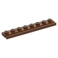Plate Special 1 x 8 with Door Rail em Marrom avermelhado