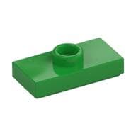 Plate Special 1 x 2 with 1 Stud with Groove and Inside Stud Holder (Jumper) em Verde vivo