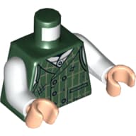Torso, Plaid Vest with White Shirt Print, White Arms, Light Nougat Hands