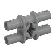 Technic Pin Double with Axle Hole - Squared Holes em Cinza azulado claro