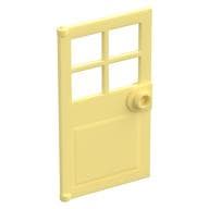 Door 1 x 4 x 6 with 4 Panes and Stud Handle em Amarelo vivo claro