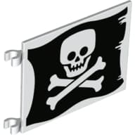Flag 6 x 4 with Clips with Skull and Crossbones (Jolly Roger) Print