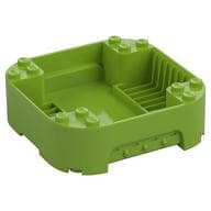 Pod, Square Rounded Corners, Back, 8 x 8 x 2, Corner Studs, and Recessed Slots em Verde-limão