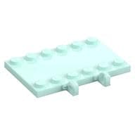 Hinge Plate 4 x 6 with Two 1 x 6 Studs and Recessed 2 x 6 Middle em Água-marinha claro