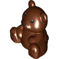 Duplo Animal Bear, Sitting, Black Eyes and Nose Print em Marrom avermelhado