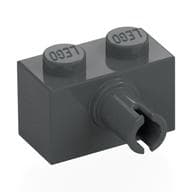 Brick Special 1 x 2 with Pin - Bottom Stud Holder em Cinza azulado escuro