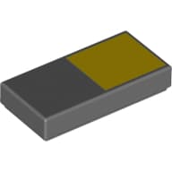 Tile 1 x 2 with Yellow Square Print