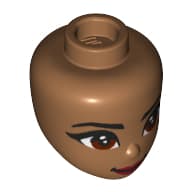 Minidoll Head, Reddish Brown Eyes, Dark Red Lips Print