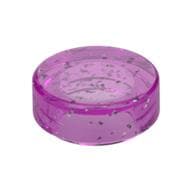 Tile Round 1 x 1 em Rosa escuro translúcido com glitter